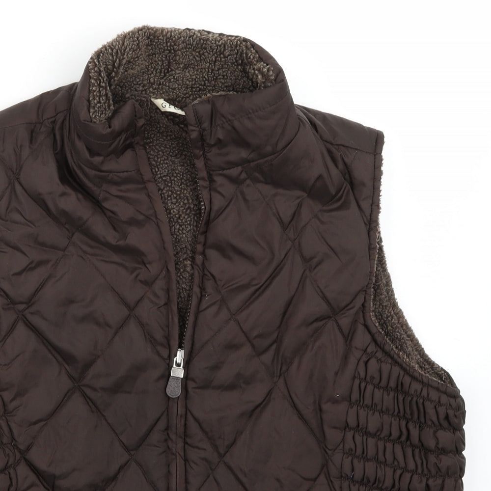 George Womens Brown   Gilet Coat Size 14