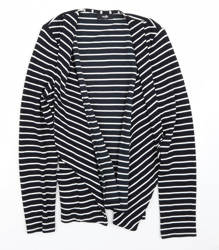 Wallis Womens White Striped Cardigan Jumper Size S
