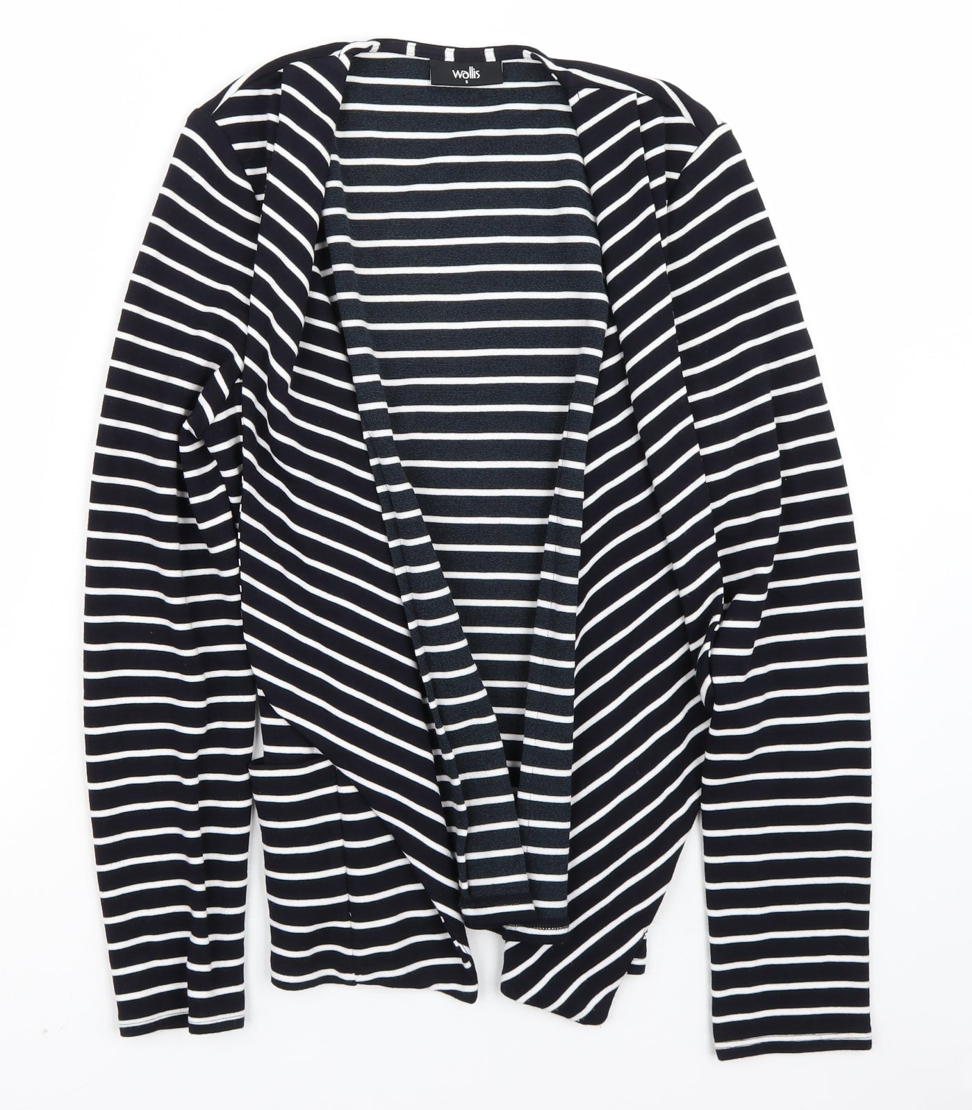 Wallis Womens White Striped  Cardigan Jumper Size S