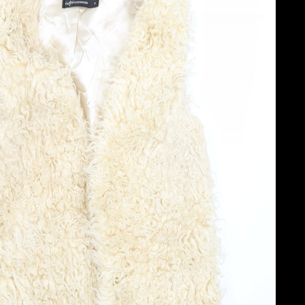 Internarcionale Womens Beige   Gilet Coat Size 8