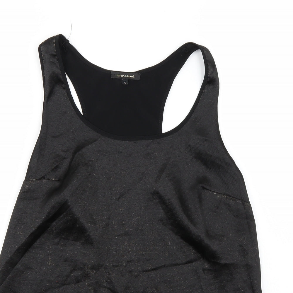 River Island Womens Black   Basic T-Shirt Size 10