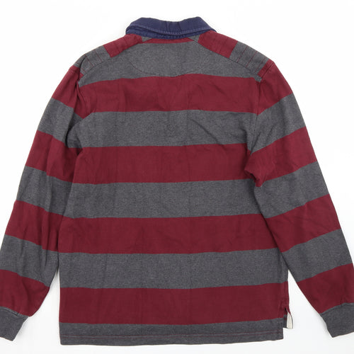 Charles Tyrwhitt Mens Red Striped  Pullover Jumper Size L