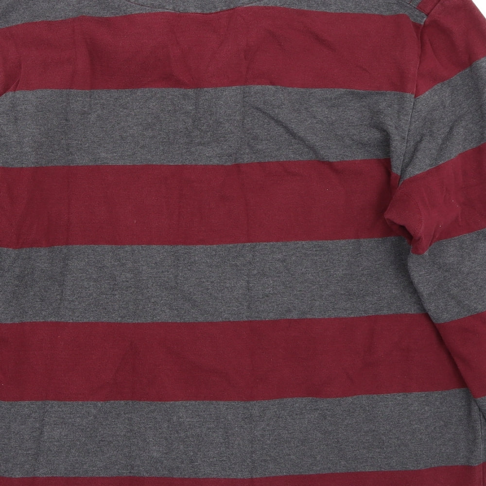 Charles Tyrwhitt Mens Red Striped  Pullover Jumper Size L