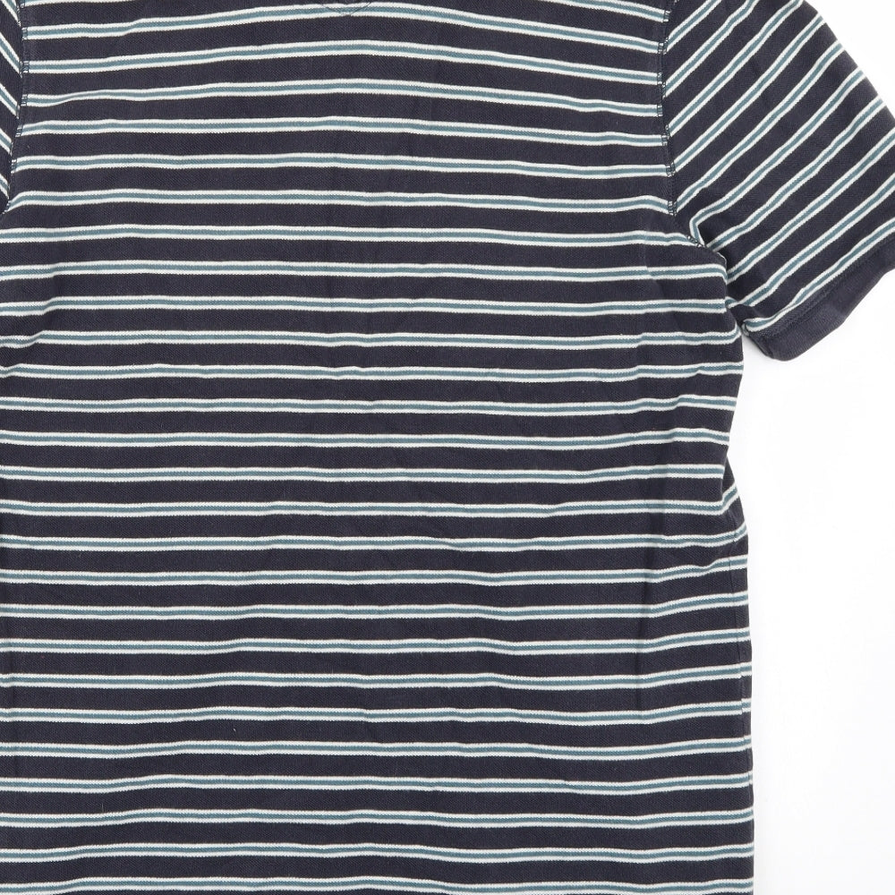 Fat Face Mens Blue Striped   T-Shirt Size L