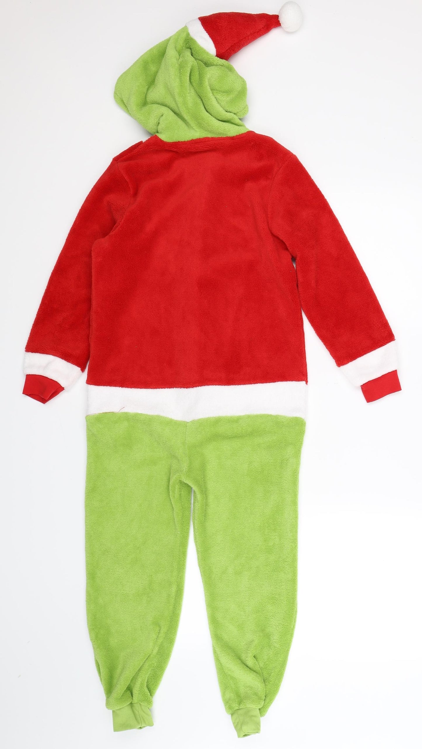 Primark Girls Multicoloured  Fleece Playsuit One-Piece Size 7-8 Years  - Grinch