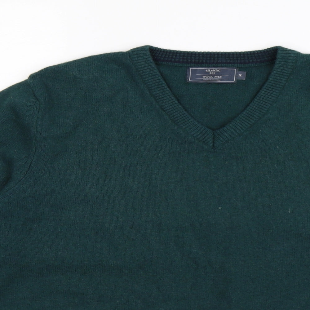 Atlantic Bay Mens Green  Knit Pullover Jumper Size M