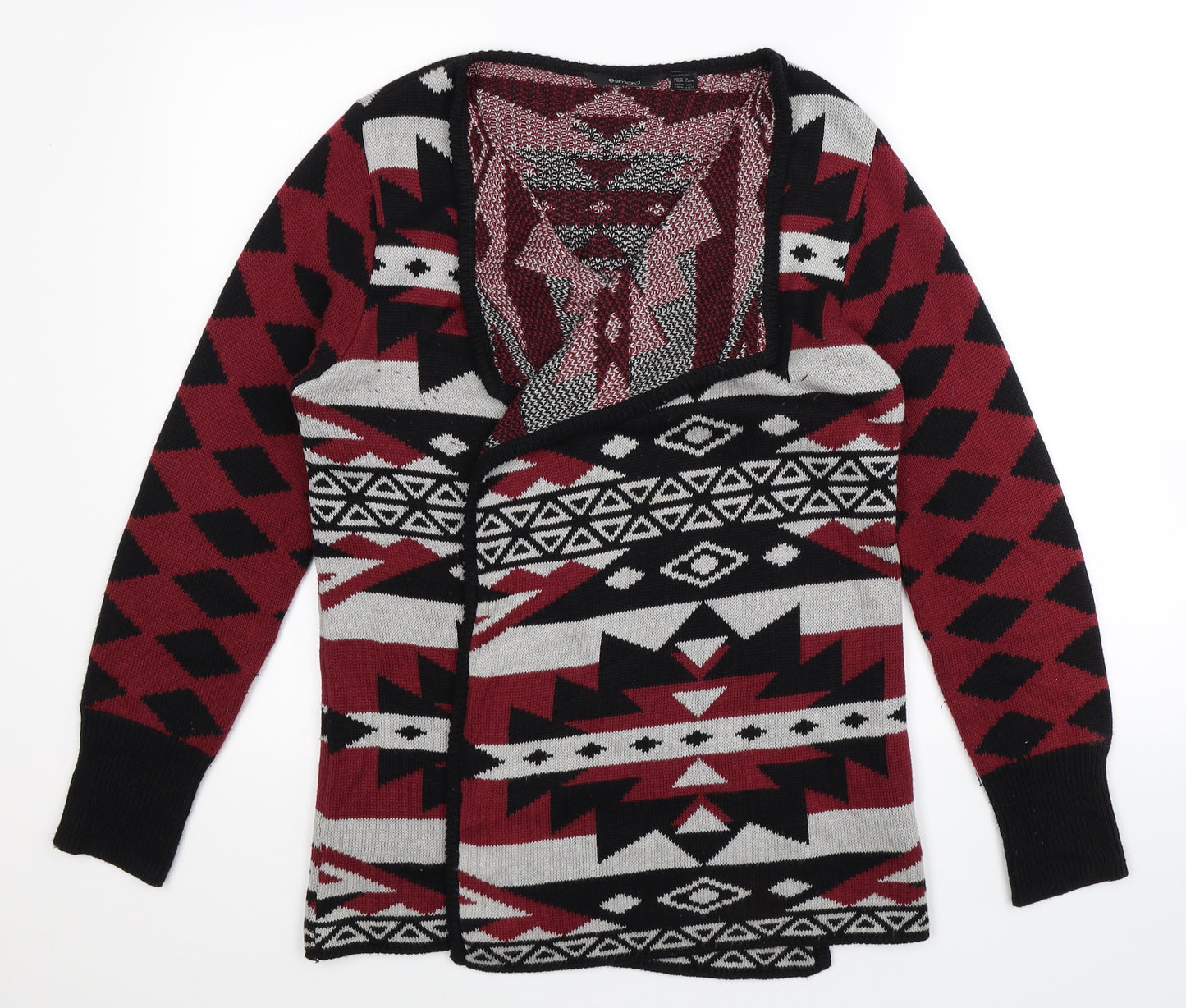 ESMARA Womens Multicoloured Geometric Knit Cardigan Jumper Size S