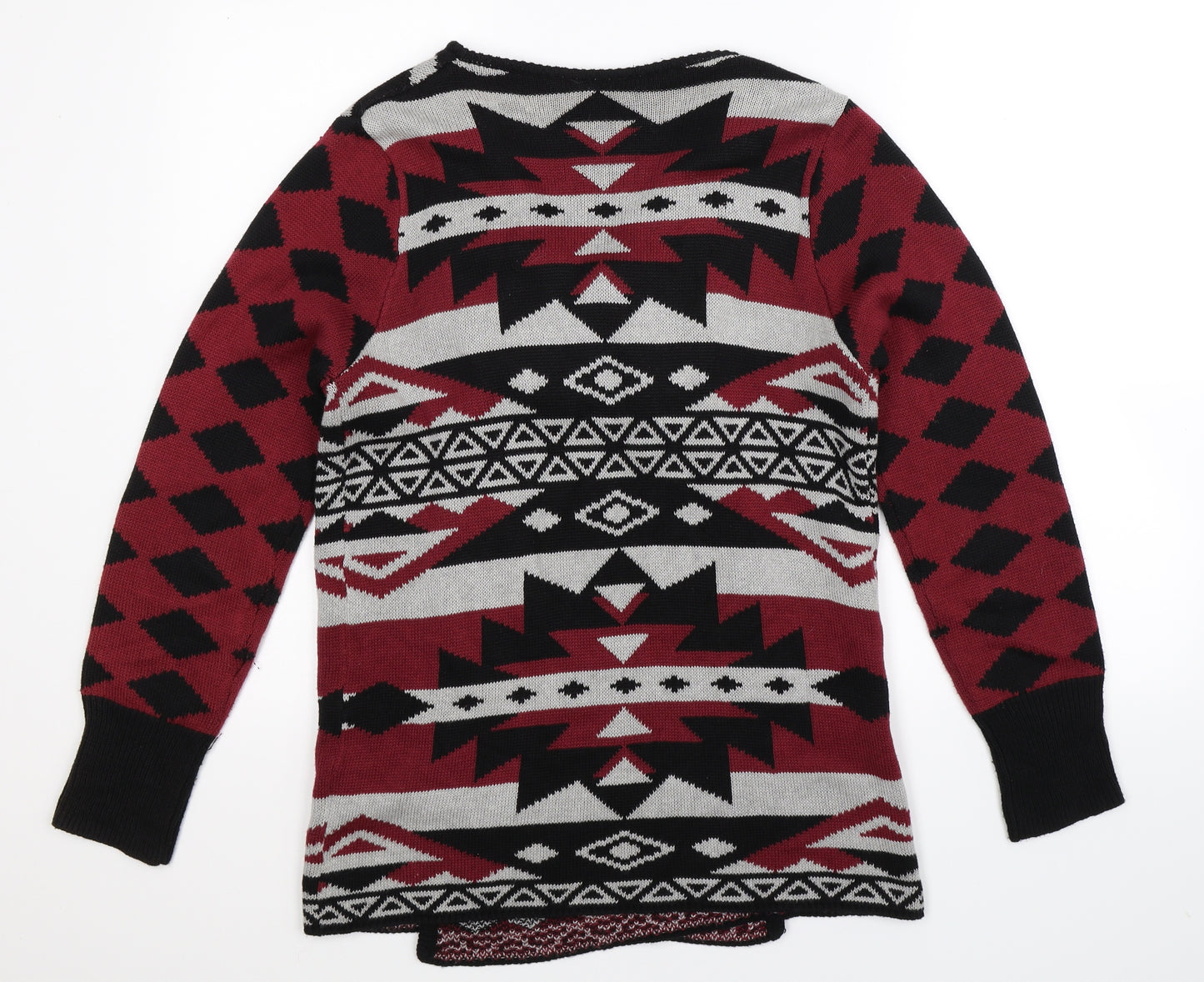 ESMARA Womens Multicoloured Geometric Knit Cardigan Jumper Size S