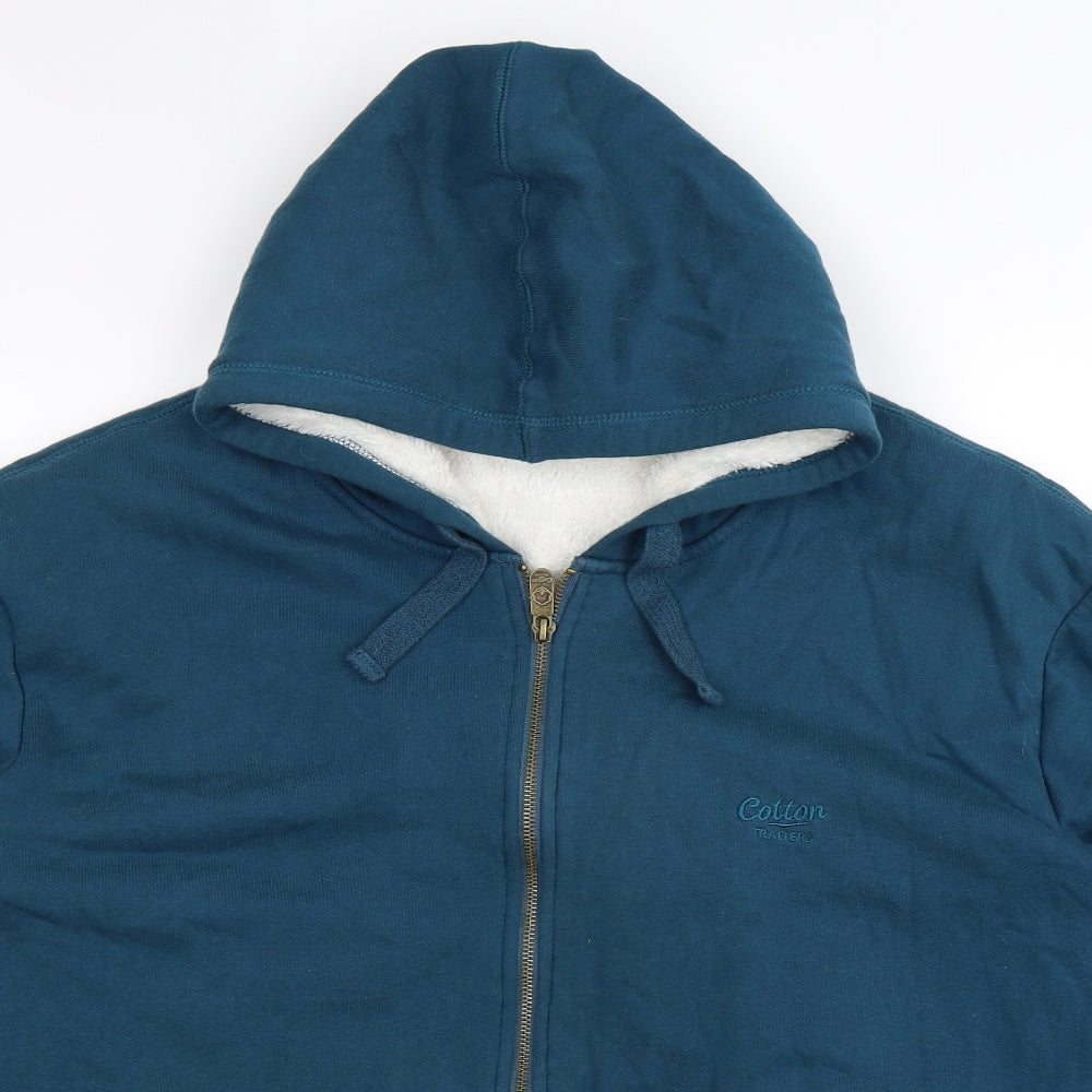 Cotton Traders Mens Blue   Full Zip Hoodie Size 2XL