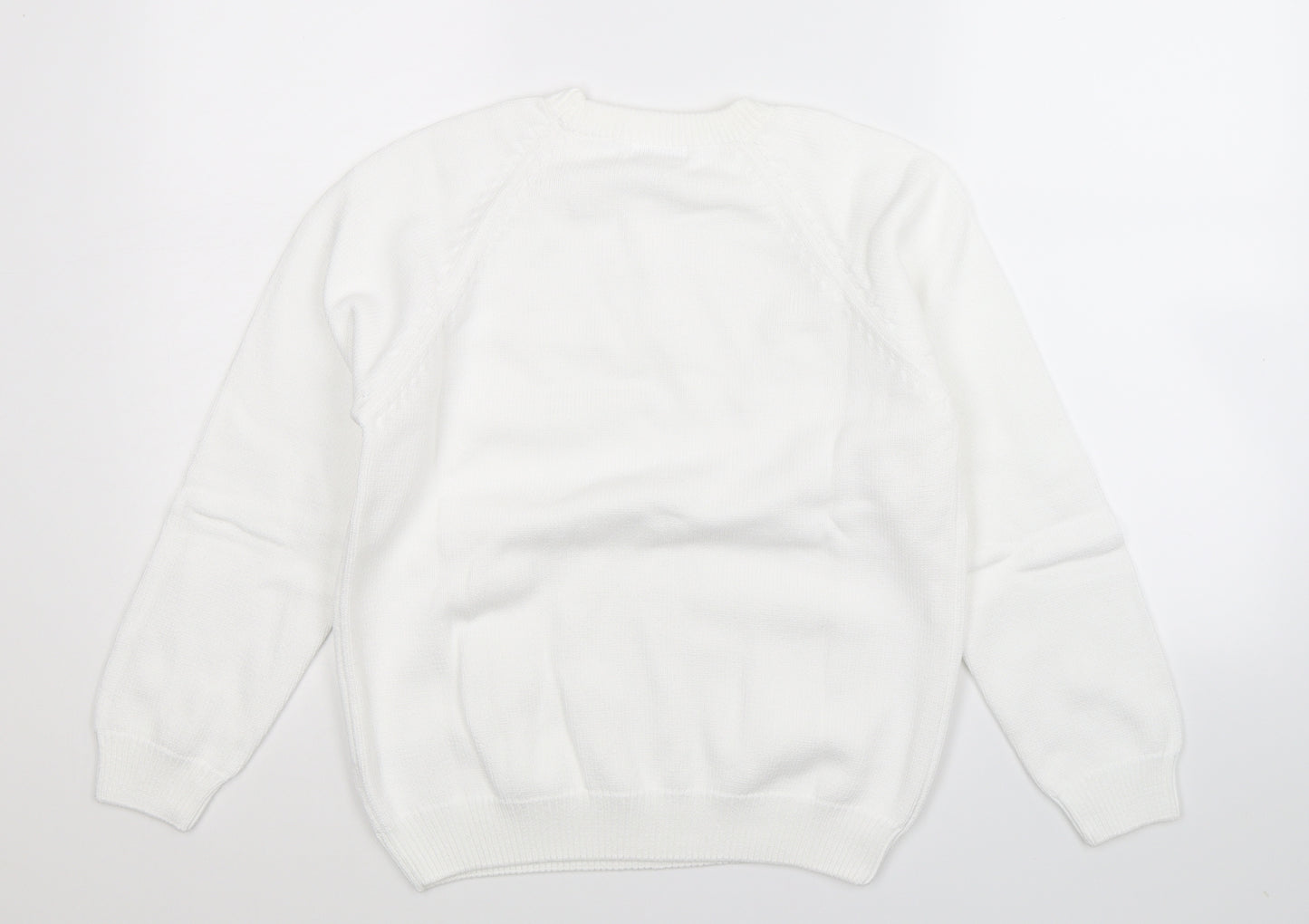 Essentials Womens White  Knit Pullover Jumper Size 12