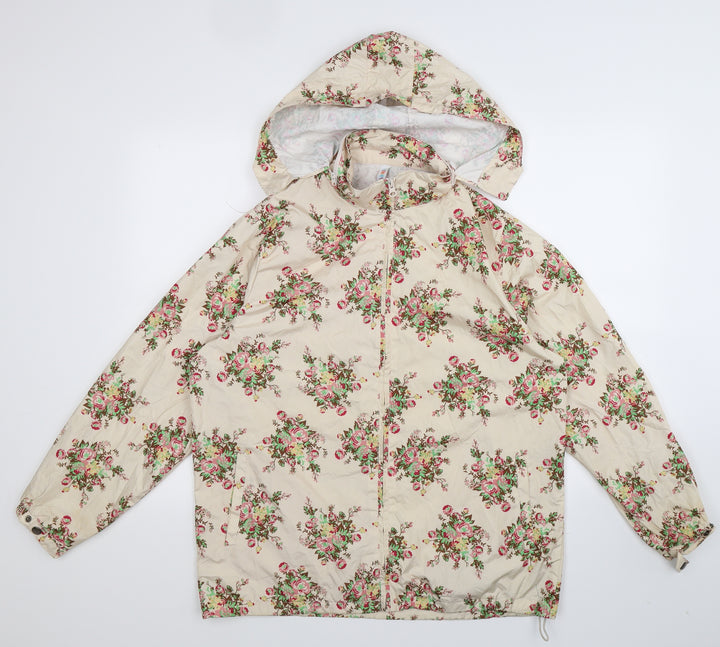 Denim Co Womens Beige Floral Jacket Size 12