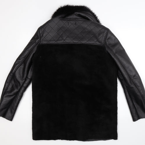 Topshop Womens Black   Jacket Coat Size 12  - Faux Leather