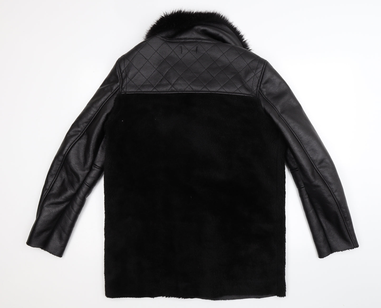 Topshop Womens Black   Jacket Coat Size 12  - Faux Leather