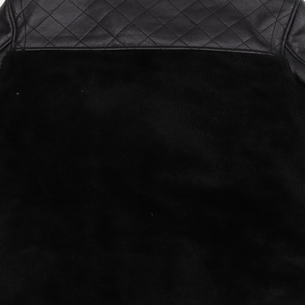 Topshop Womens Black   Jacket Coat Size 12  - Faux Leather