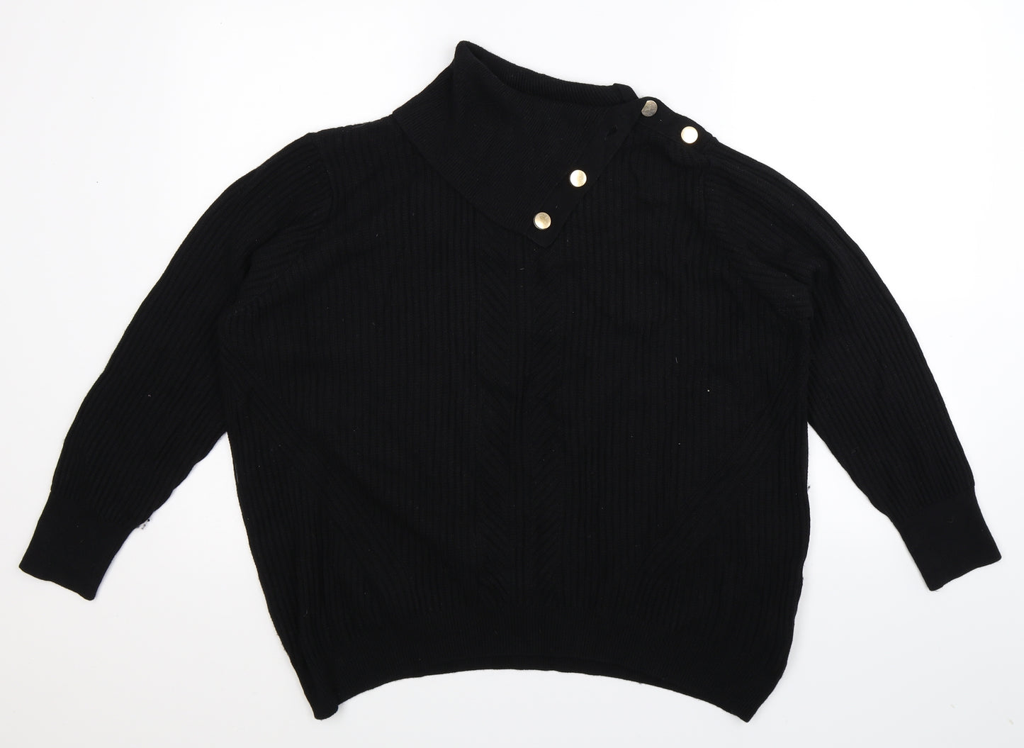 Per Una Womens Black  Knit Pullover Jumper Size 22