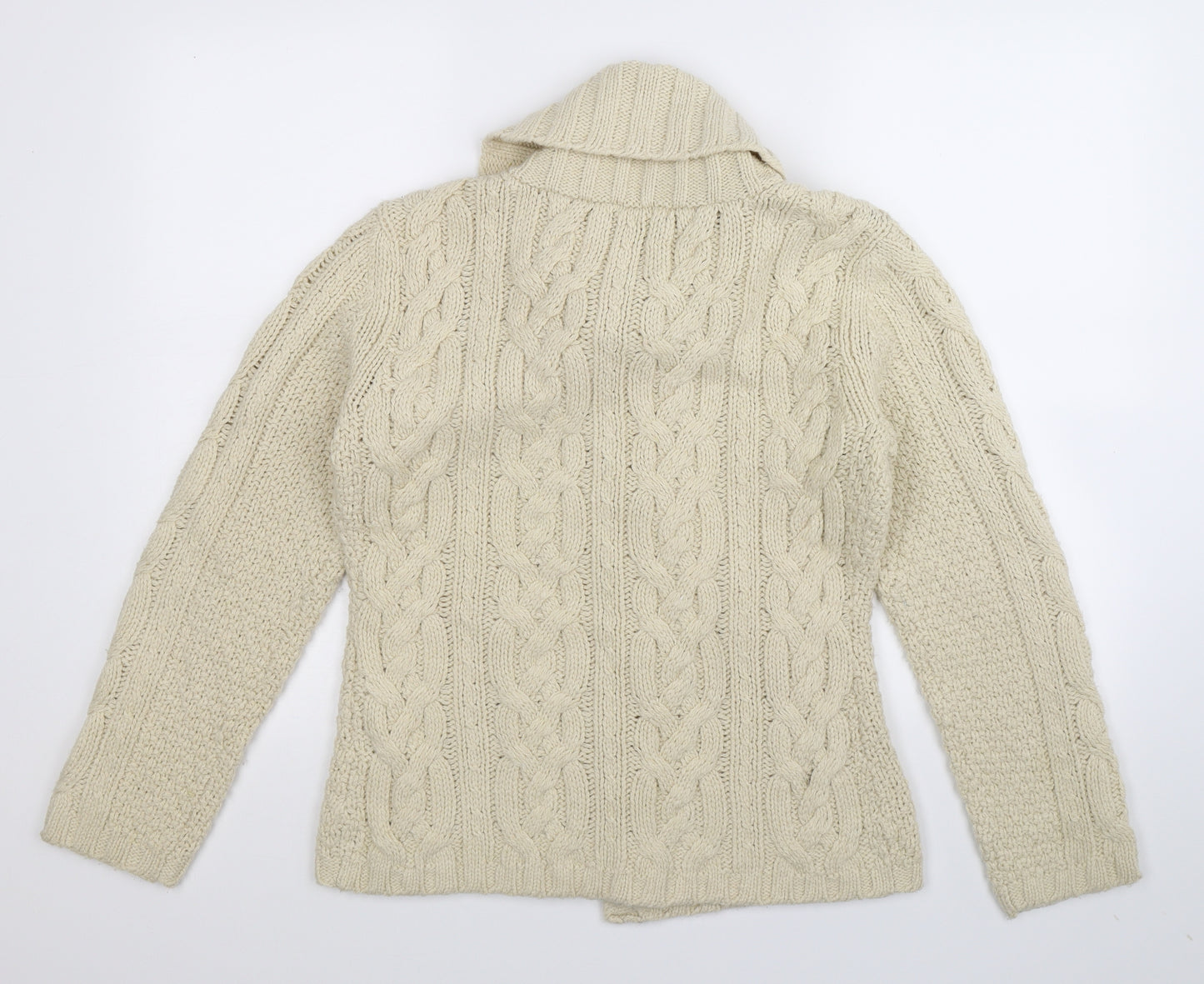 Maine Womens White  Knit Cardigan Jumper Size 12