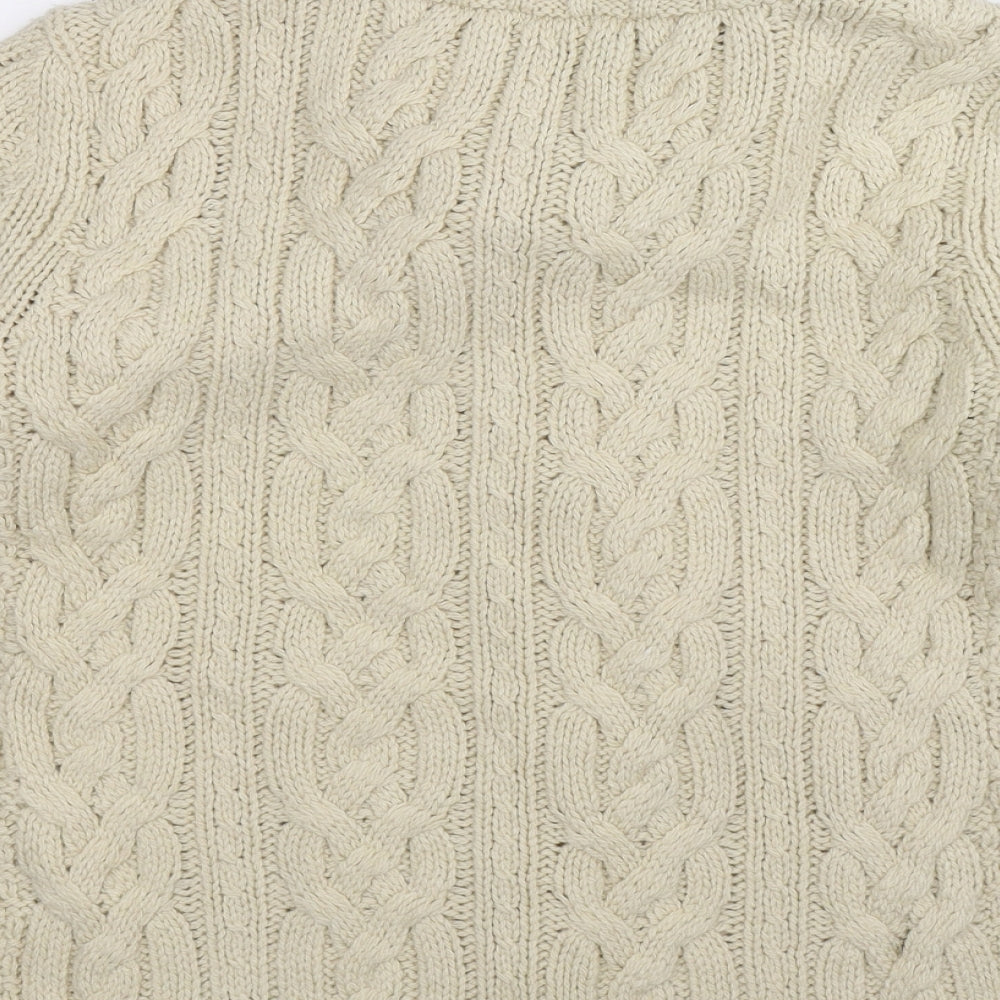 Maine Womens White  Knit Cardigan Jumper Size 12