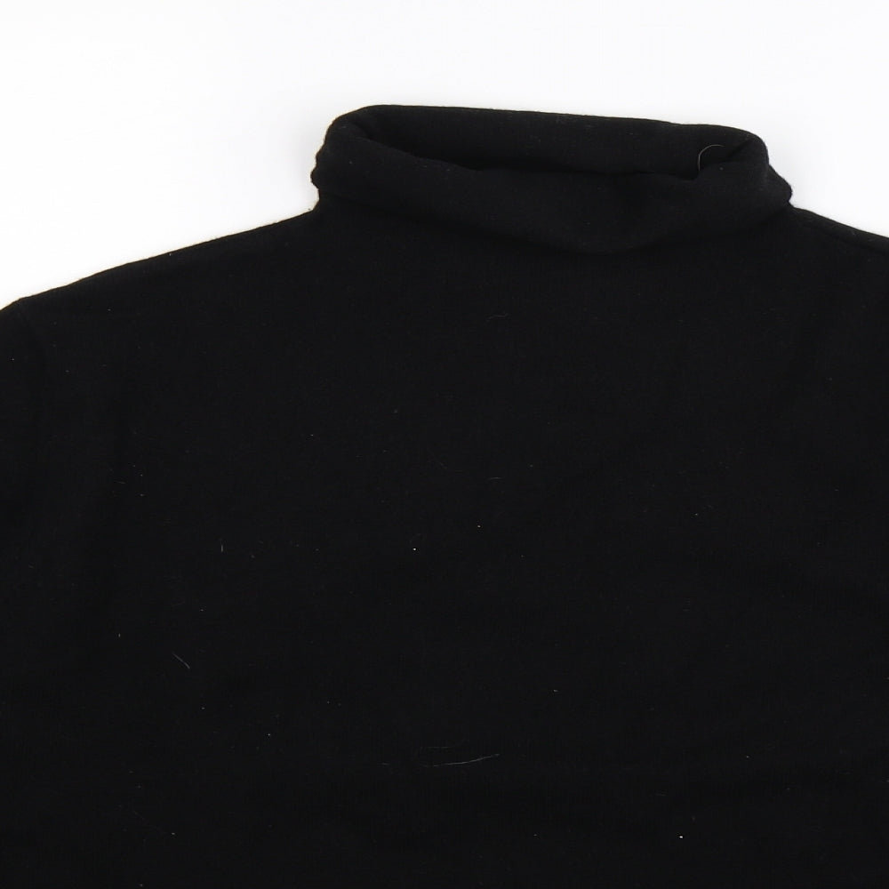 Lands' End Womens Black  Knit Pullover Jumper Size 12