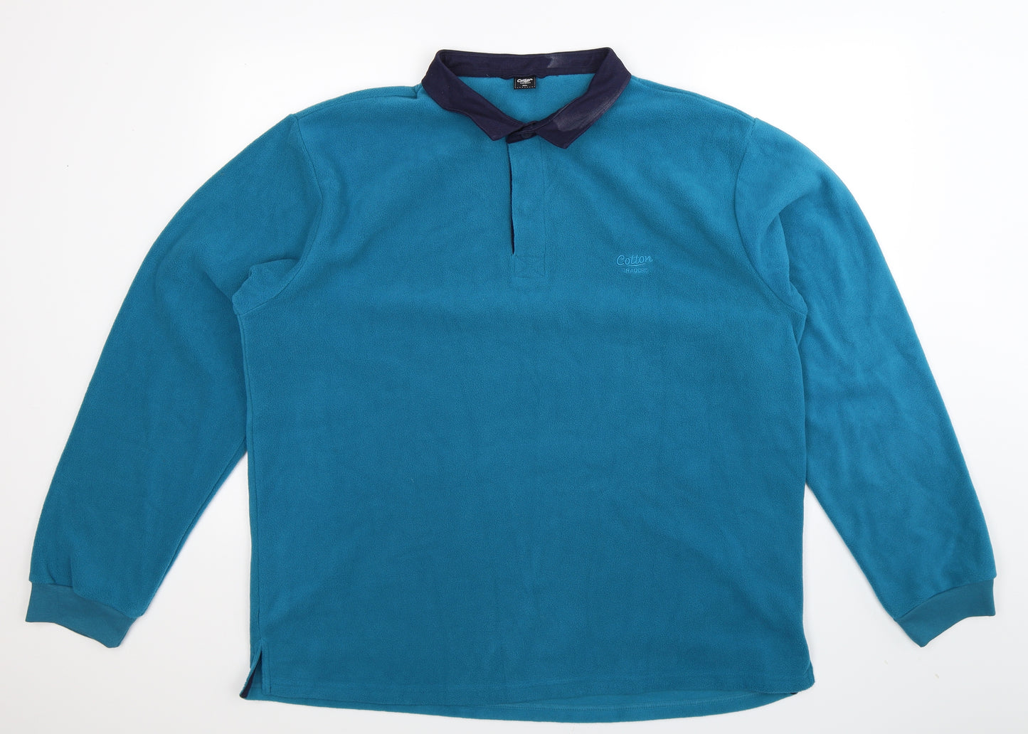 Cotton Traders Mens Blue  Fleece  Button-Up Size 2XL