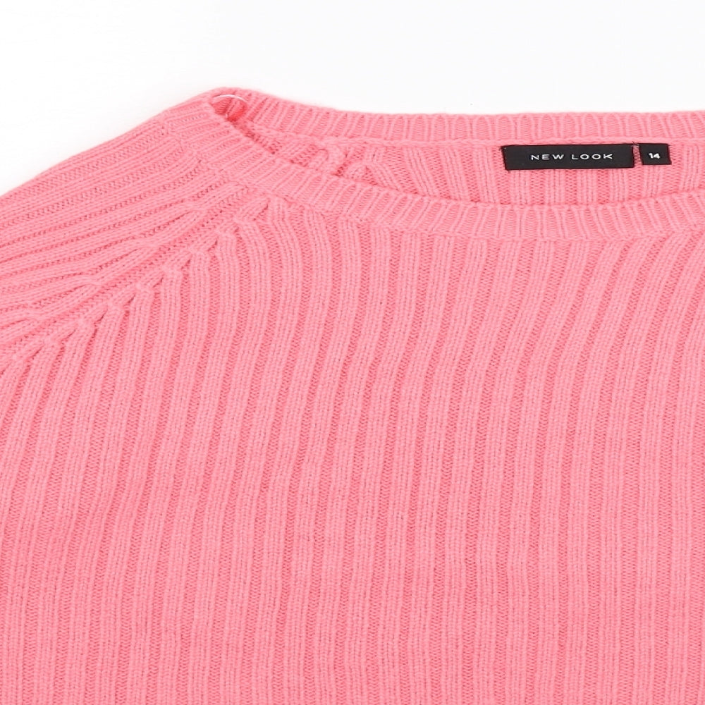 New Look Womens Pink  Knit Pullover Jumper Size 14