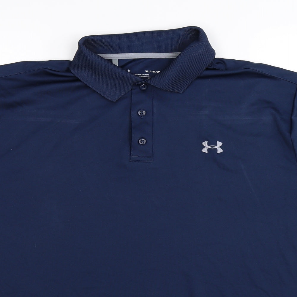 Under armour Mens Blue   Jersey Polo Size XL