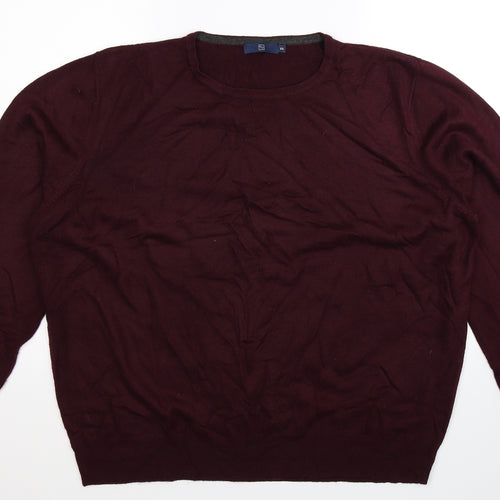 TU Mens Brown  Knit Pullover Jumper Size 2XL
