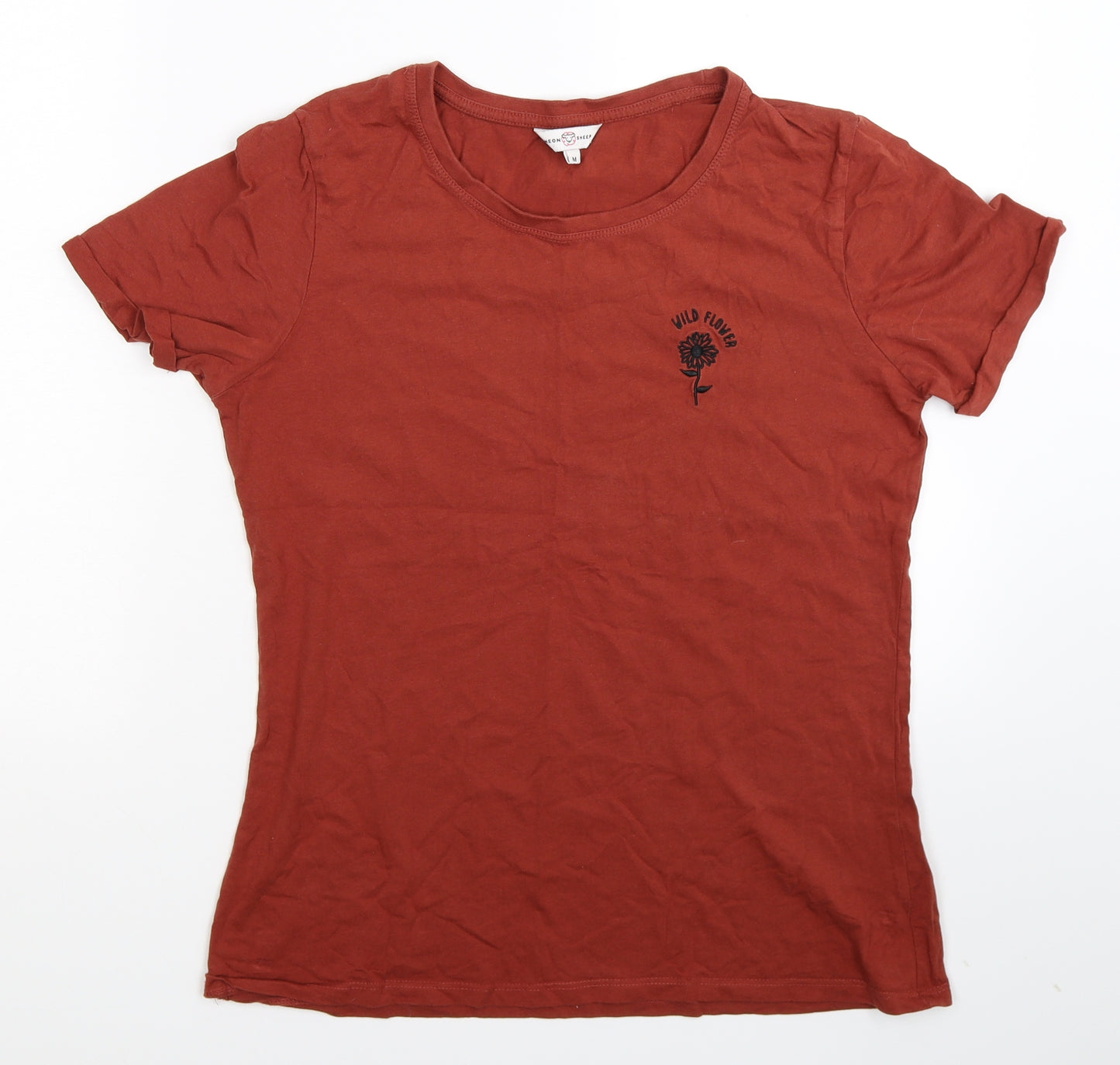 Neon Sheep Womens Brown   Basic T-Shirt Size M