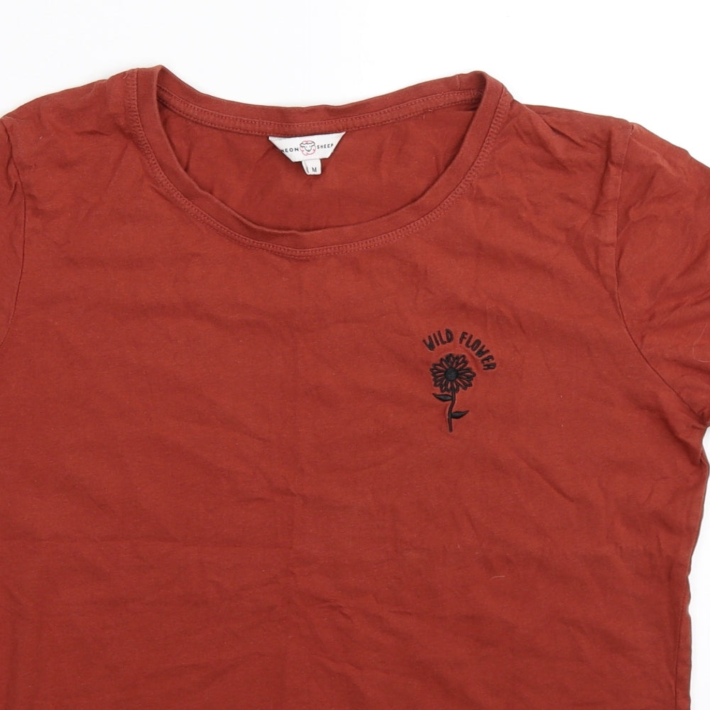 Neon Sheep Womens Brown   Basic T-Shirt Size M