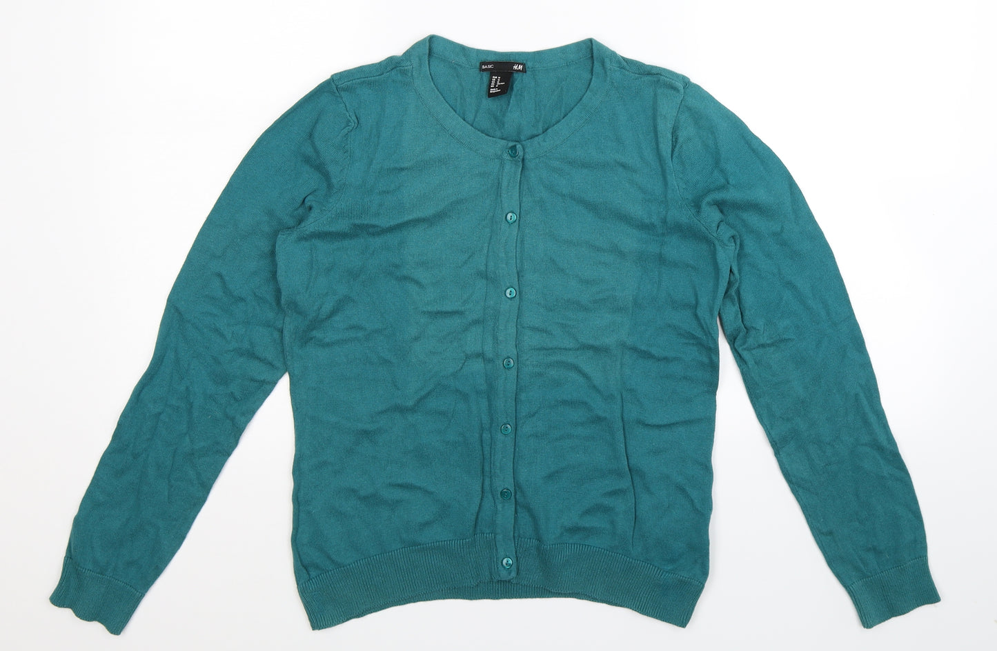 H&M Womens Blue  Knit Cardigan Jumper Size M