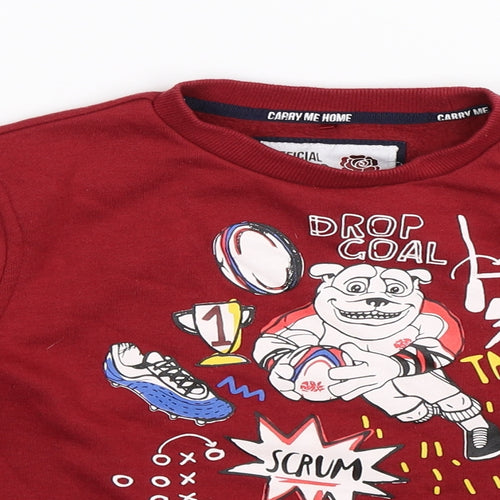 England Rugby Boys Brown   Pullover Sweatshirt Size 7-8 Years