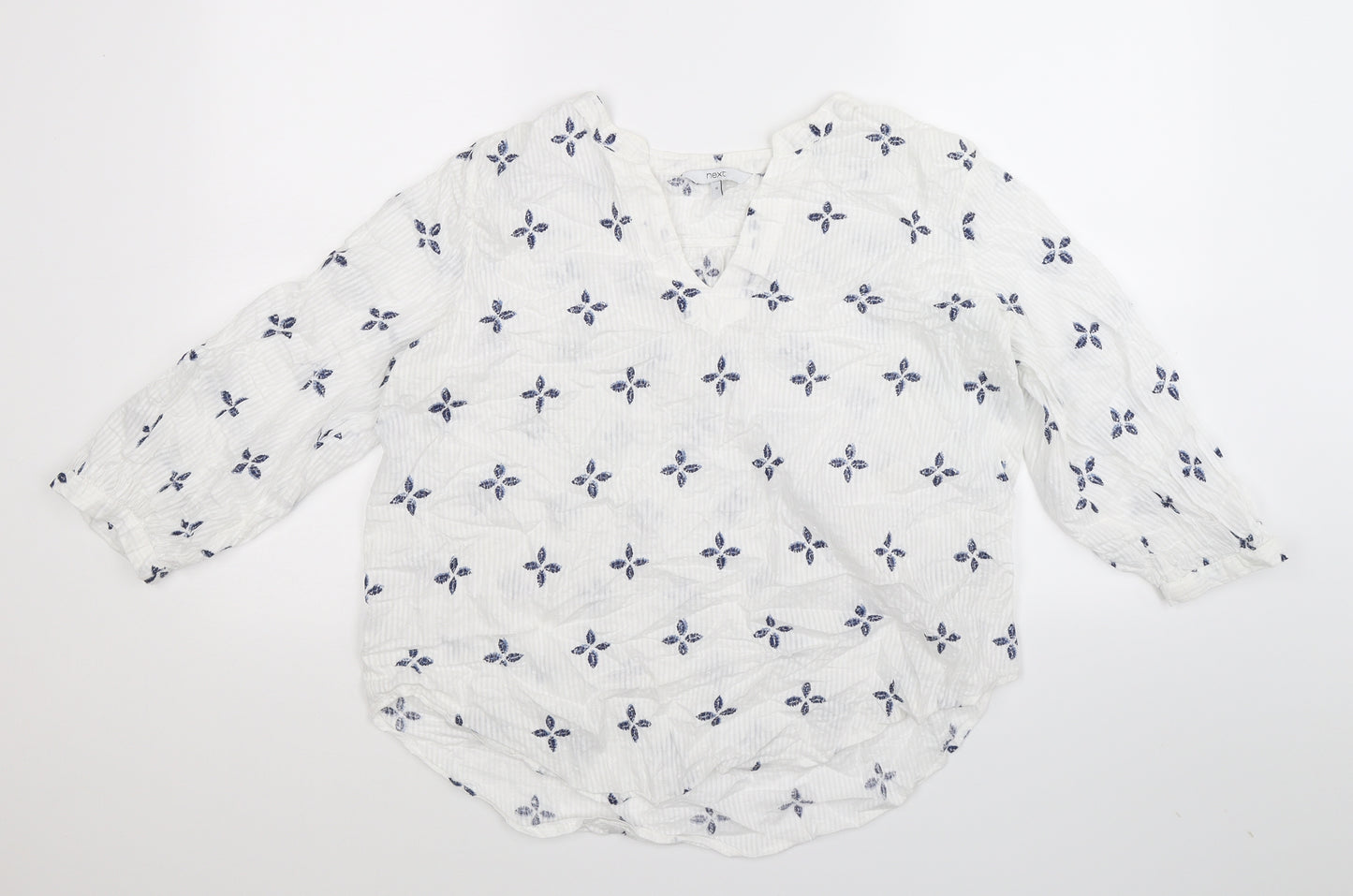 NEXT Womens White Floral  Basic T-Shirt Size 12