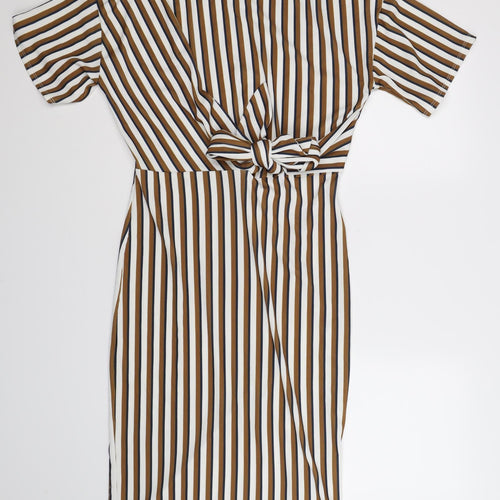 Preworn Womens Multicoloured Striped  Bodycon  Size L