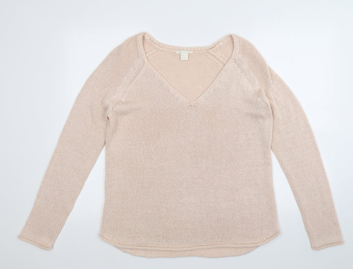 H&M Womens Beige  Knit Pullover Jumper Size M