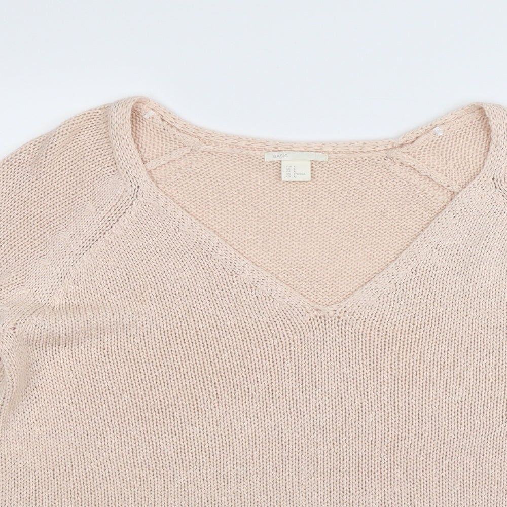 H&M Womens Beige  Knit Pullover Jumper Size M