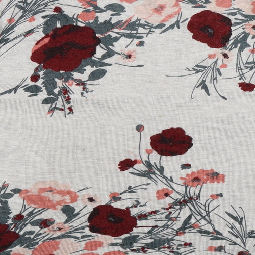 Marks and Spencer Womens Grey Floral Knit Pullover Jumper Size 12