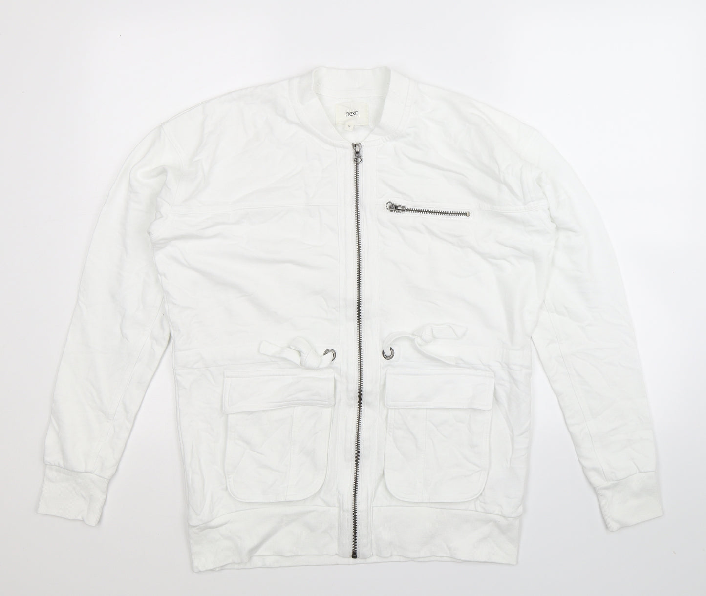 NEXT Womens White   Bomber Jacket Jacket Size 10
