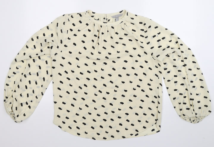 H&M Womens Yellow Basic Blouse Size 10