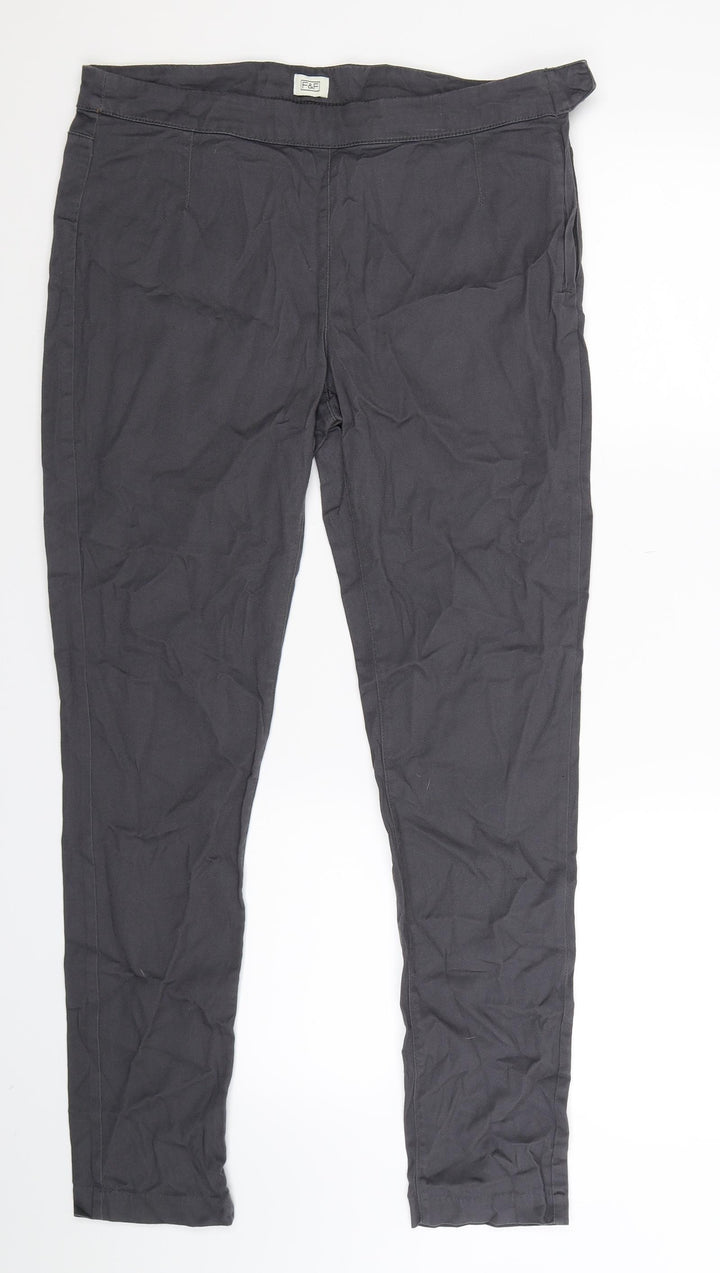 F&F Womens Grey Trousers Size 14 L28 in
