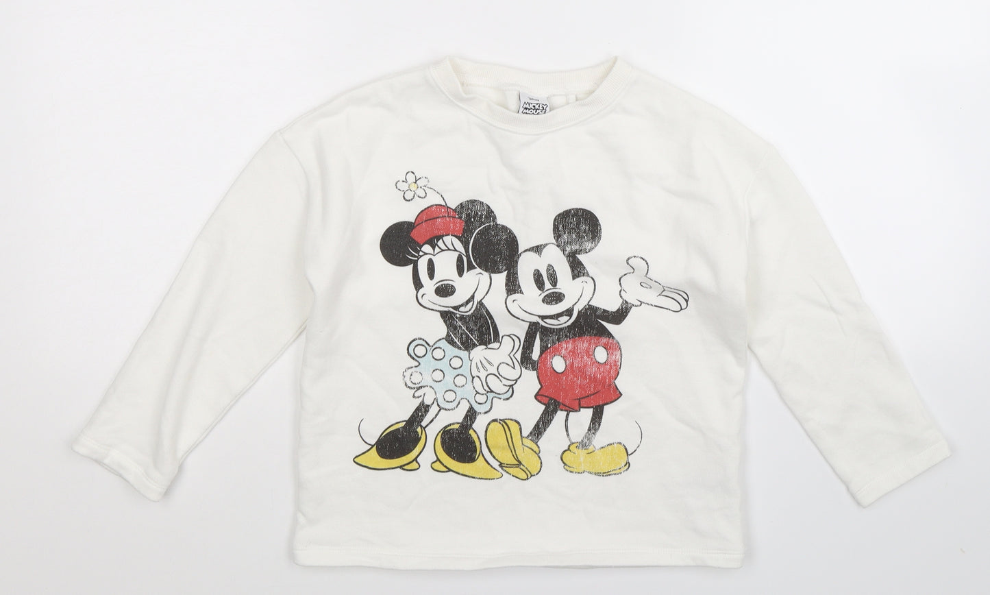 NEXT Girls White   Pullover Sweatshirt Size 6-7 Years  - Disney