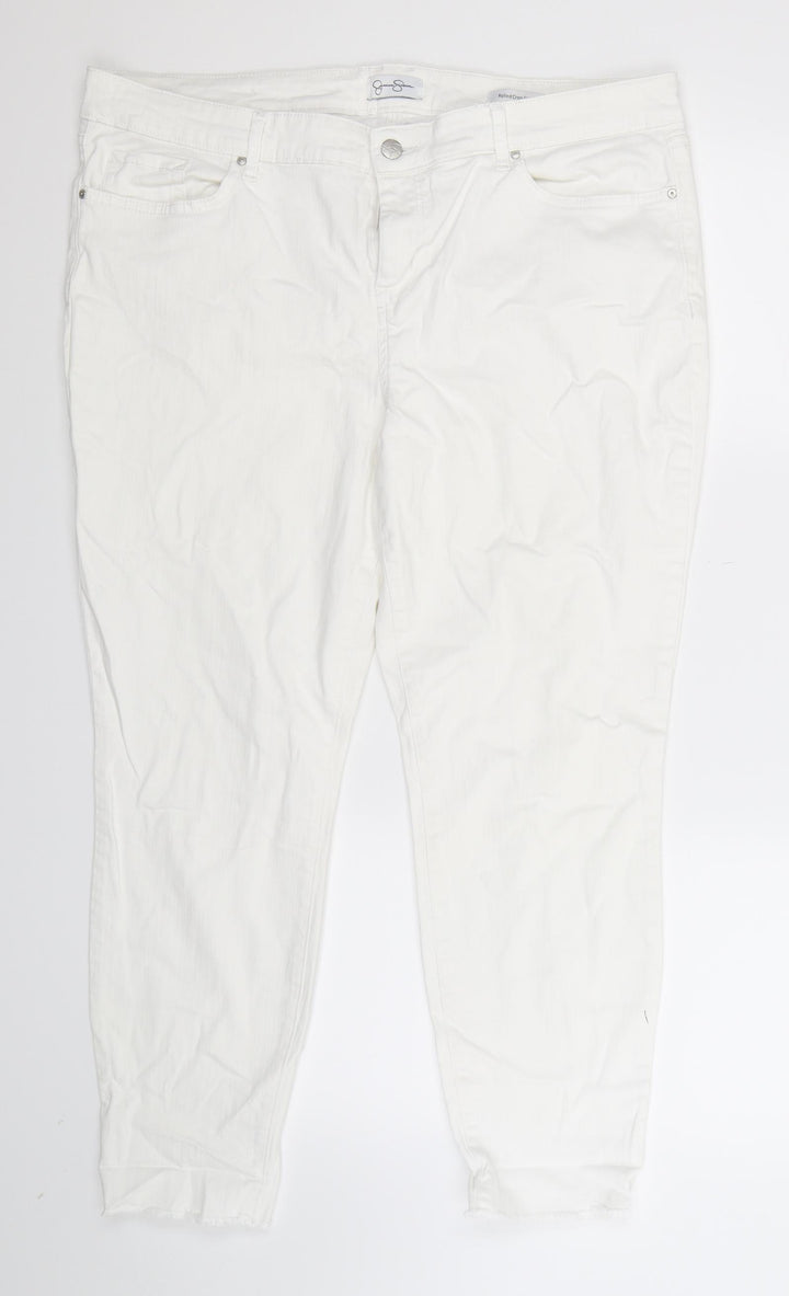 Jessica Simpson Womens White Denim Skinny Jeans Size 18 L26 in