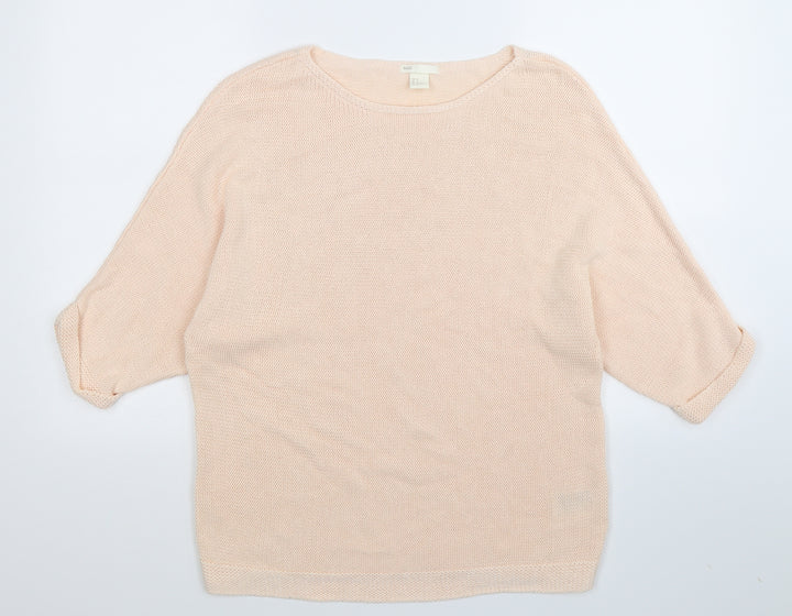 H&M Womens Beige Knit Pullover Jumper Size M