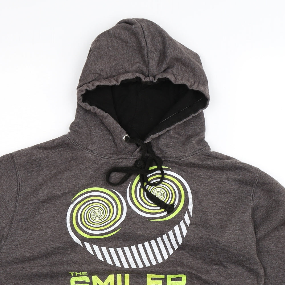 Smiler Mens Grey   Pullover Hoodie Size S