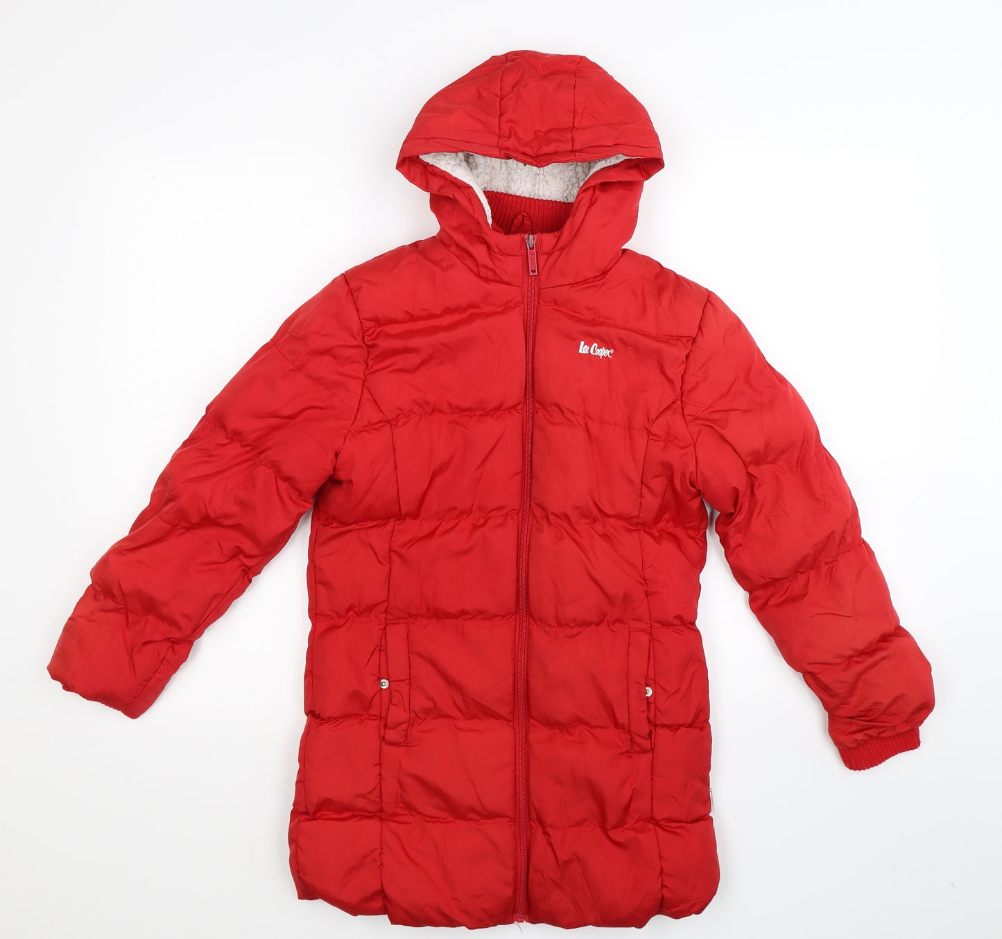 Lee Cooper Girls Red   Puffer Jacket Coat Size 9-10 Years