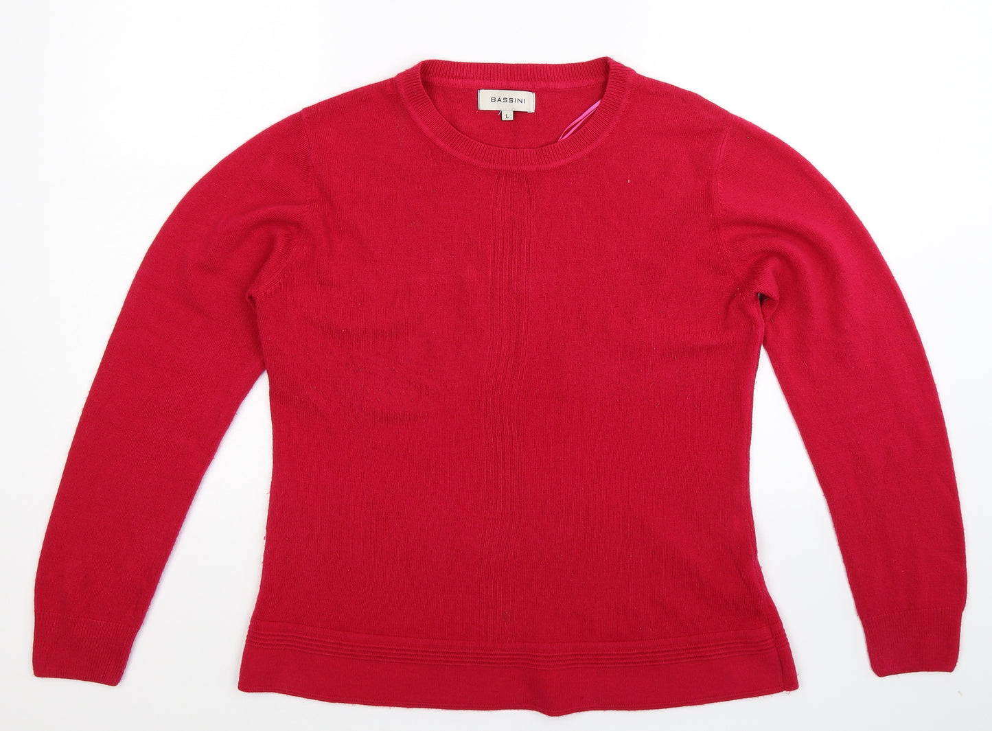 BASSINI Womens Pink  Knit Pullover Jumper Size L