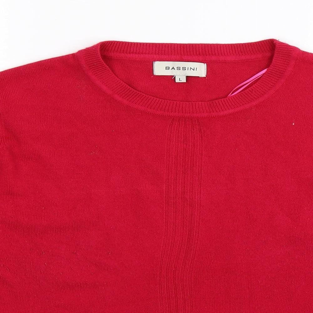 BASSINI Womens Pink  Knit Pullover Jumper Size L