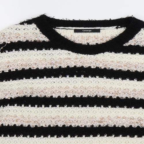 George Womens Multicoloured Striped Knit Pullover Jumper Size 10