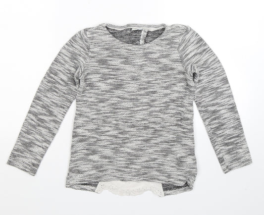 Front view of F&F girls’ grey knit jumper, size 9-10, years