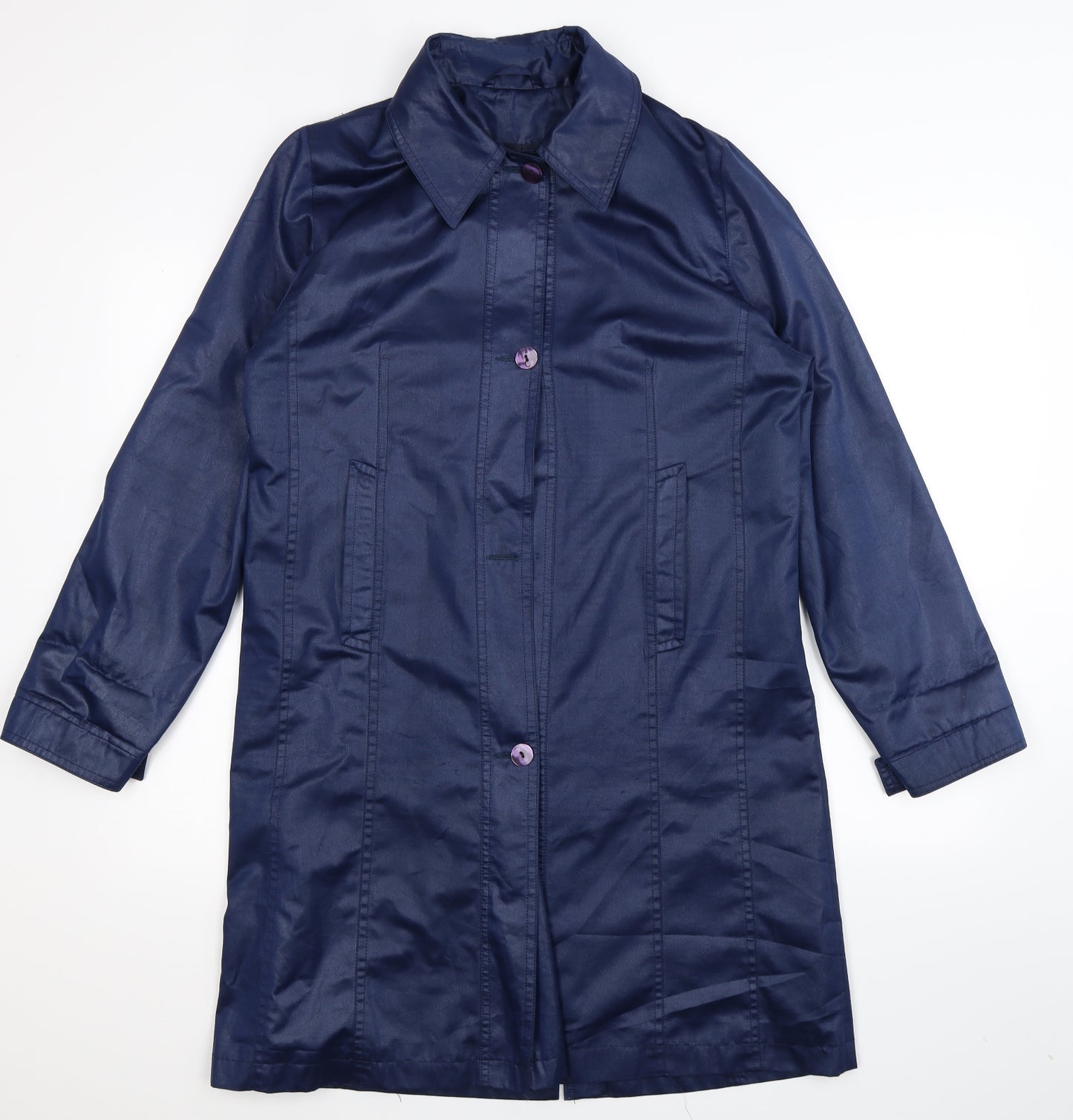 Preworn Womens Blue   Overcoat Coat Size L