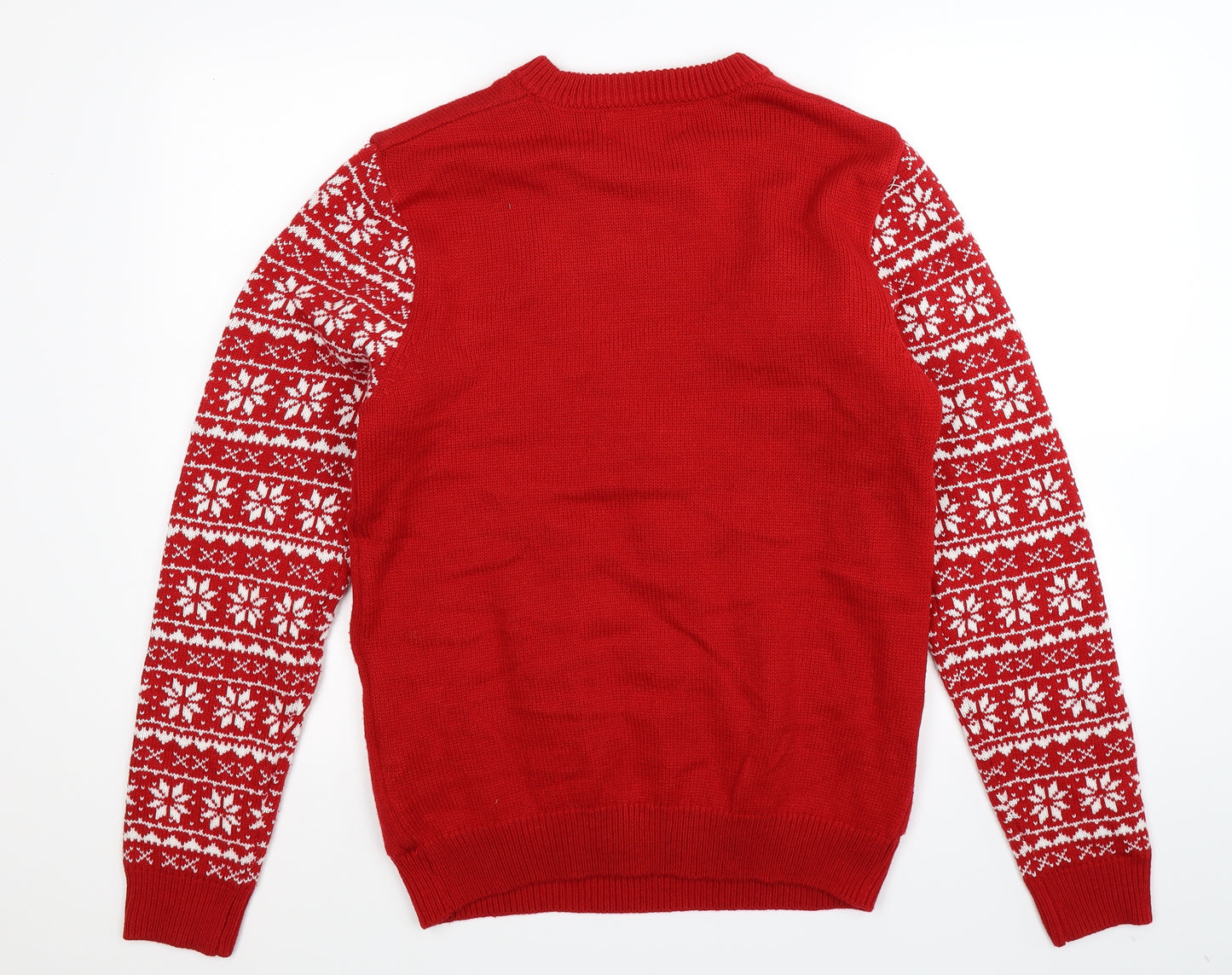 F&F Mens Red  Knit Pullover Jumper Size M  - Christmas