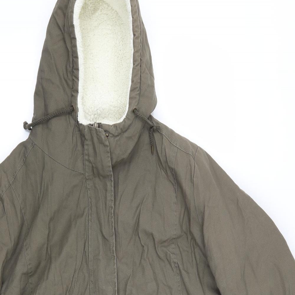 Just Me Womens Green   Parka Coat Size 26